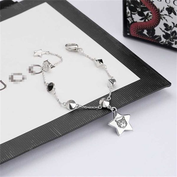 2023 designer new same thai silver five pointed star cat bracelet hip hop fashion, Black
2023 designer new same thai silver five pointed star cat bracelet hip hop fashion, Black