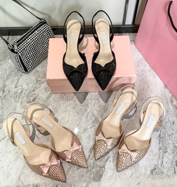 designer heels women dress shoes luxury double miuu satin slingback pumps with bowtie eu35-40 with box wedding dresses, Black
designer heels women dress shoes luxury double miuu satin slingback pumps with bowtie eu35-40 with box wedding dresses, Black
