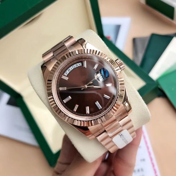 with box papers high-quality watch 41mm 18k rose gold movement automatic mens gd bracelet men's watches 69, Slivery;brown
with box papers high-quality watch 41mm 18k rose gold movement automatic mens gd bracelet men's watches 69, Slivery;brown