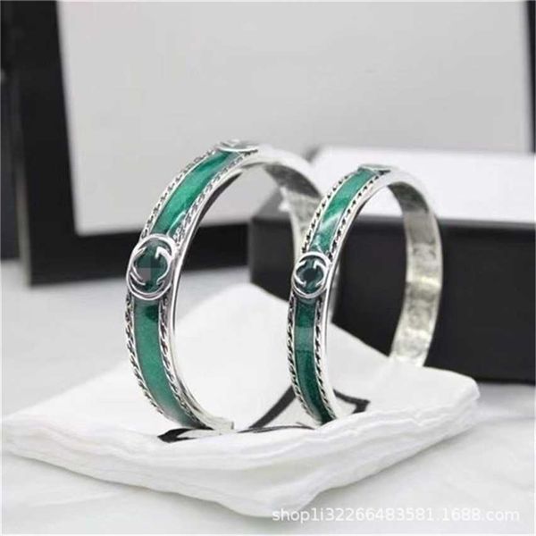 2023 designer new fashion jewelry gujia 925 silver double letter interlocking green enamel pattern piping bracelet fashion men's and wo, Black
2023 designer new fashion jewelry gujia 925 silver double letter interlocking green enamel pattern piping bracelet fashion men's and wo, Black