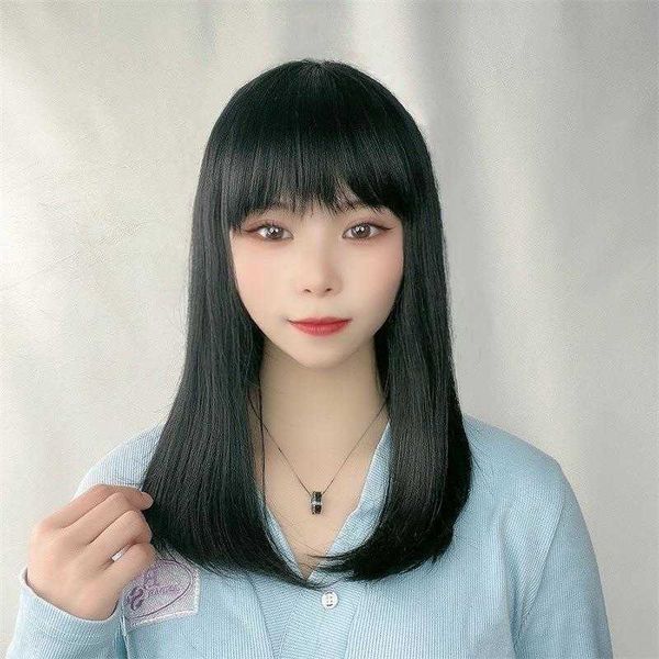 wig female collarbone length haircut short straight hair lisa handsome net red, Black
wig female collarbone length haircut short straight hair lisa handsome net red, Black