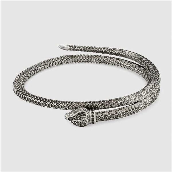 2023 designer new fashion gujia thai silver bracelet tail snake male and female lovers punk bracelet open mouth jewelry, Black
2023 designer new fashion gujia thai silver bracelet tail snake male and female lovers punk bracelet open mouth jewelry, Black