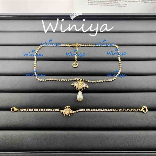 2023 designer new family necklace gujia bee diamond pearl fashion bracelet neck chain feminine style jewelry, Silver
2023 designer new family necklace gujia bee diamond pearl fashion bracelet neck chain feminine style jewelry, Silver