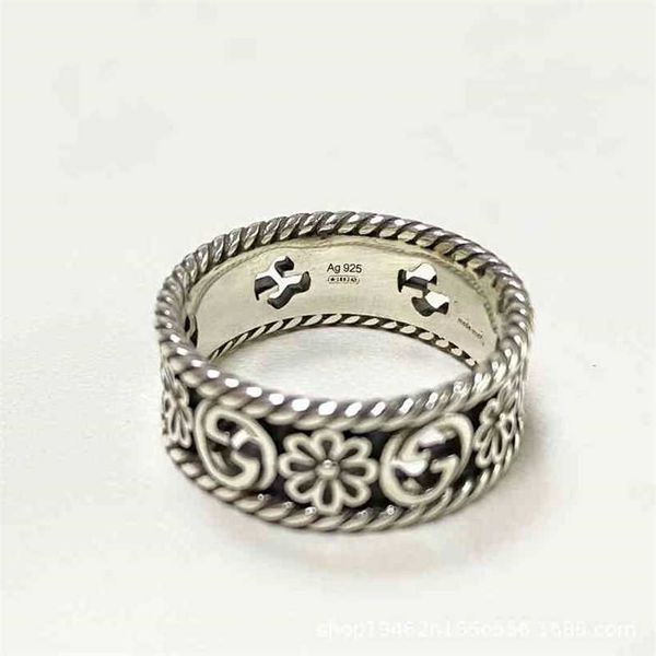 2023 designer new gujia mingchi hollow carved double skeleton little flower couple wide and narrow ring male, Silver
2023 designer new gujia mingchi hollow carved double skeleton little flower couple wide and narrow ring male, Silver