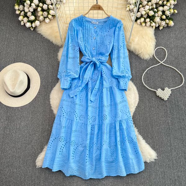 french vintage bubble sleeve dress round neck waist slim a cut out embroidery dress elegant holiday swing long dress, Black;gray
french vintage bubble sleeve dress round neck waist slim a cut out embroidery dress elegant holiday swing long dress, Black;gray
