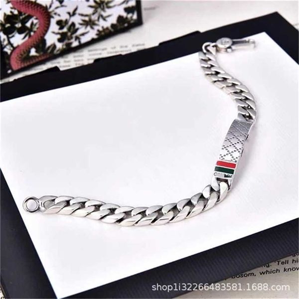 2023 designer new fashion jewelry gujia s925 silver red green lingge rectangular enamel bracelet personality fashion men and women lovers ha, Black
2023 designer new fashion jewelry gujia s925 silver red green lingge rectangular enamel bracelet personality fashion men and women lovers ha, Black