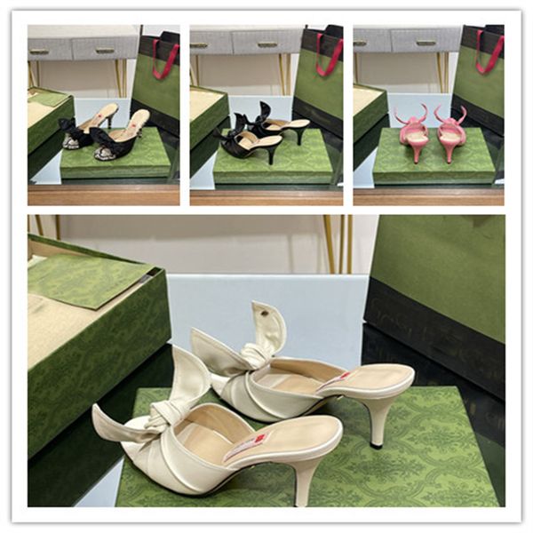 women's fashion sandals high embroidered pointed bow thin high heel slippers for women's shoes, Black
women's fashion sandals high embroidered pointed bow thin high heel slippers for women's shoes, Black