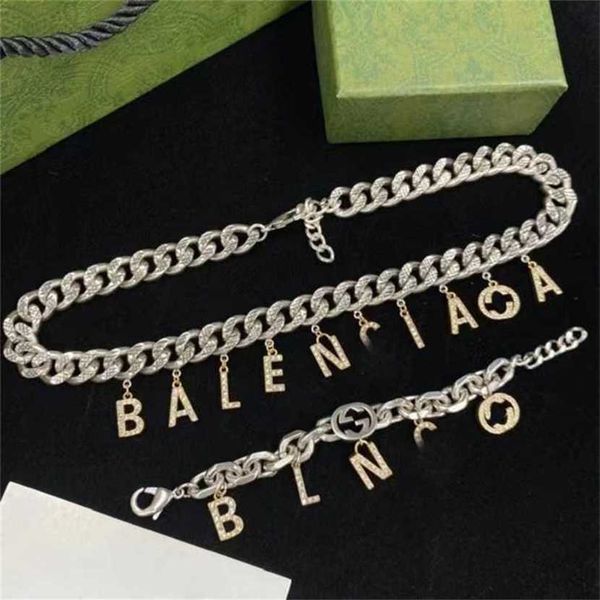 2023 designer new jewelry thick twisted piece chain double letter rhinestone necklace bracelet brass material minority, Silver
2023 designer new jewelry thick twisted piece chain double letter rhinestone necklace bracelet brass material minority, Silver