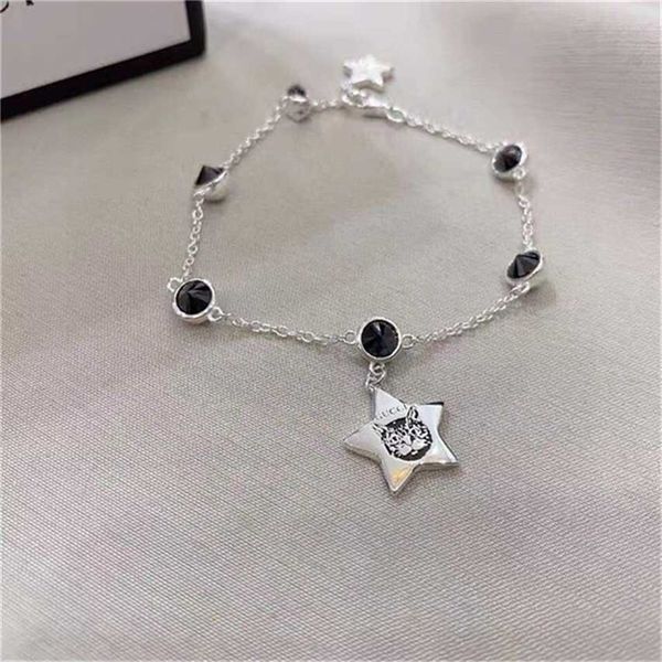 2023 designer new fashion jewelry gujia s925 silver simple style five pointed star cat black spinel bracelet for men and women
2023 designer new fashion jewelry gujia s925 silver simple style five pointed star cat black spinel bracelet for men and women