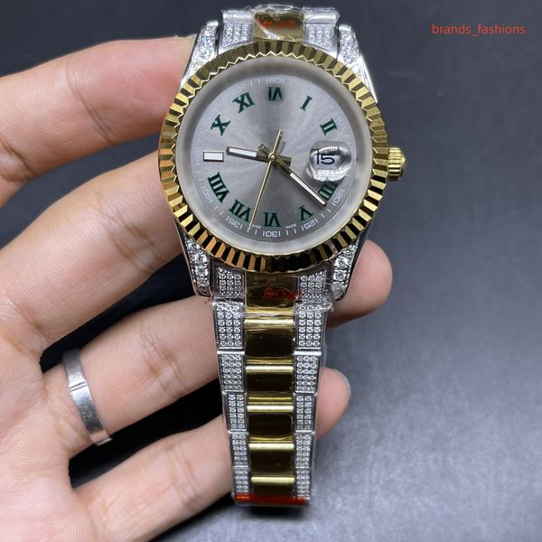 men's wristwatch bi-gold stainless steel diamond strap classic gray large dial fully automatic mechanical watches, Slivery;brown
men's wristwatch bi-gold stainless steel diamond strap classic gray large dial fully automatic mechanical watches, Slivery;brown