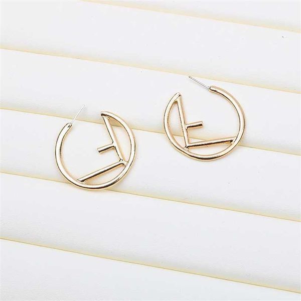 2023 designer new s925 silver needle korean new style temperament copper ring earrings exaggerated f letter simple circle female earrings, Golden
2023 designer new s925 silver needle korean new style temperament copper ring earrings exaggerated f letter simple circle female earrings, Golden