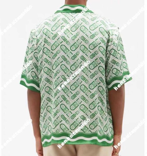 casablanca designer fashion classic men and women shirt prairie green print loose british silk, White;black
casablanca designer fashion classic men and women shirt prairie green print loose british silk, White;black