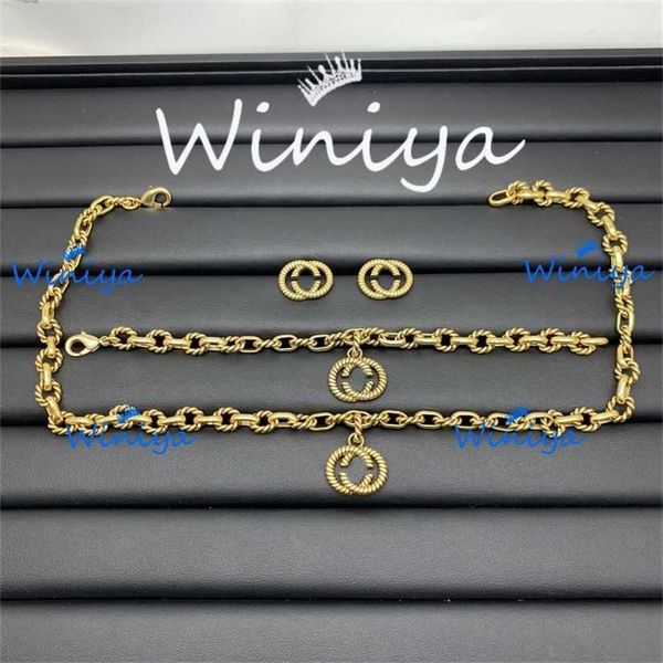 2023 designer new jewelry necklace ancient family letter fried dough twist sweater chain bracelet earrings womanly personality, Silver
2023 designer new jewelry necklace ancient family letter fried dough twist sweater chain bracelet earrings womanly personality, Silver
