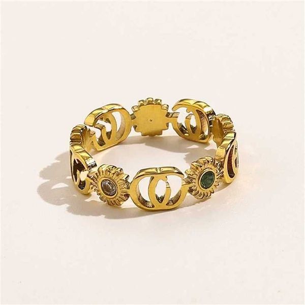 2023 designer new jewelry stainless titanium steel bronze double letter flower set zircon couple ring, Silver
2023 designer new jewelry stainless titanium steel bronze double letter flower set zircon couple ring, Silver