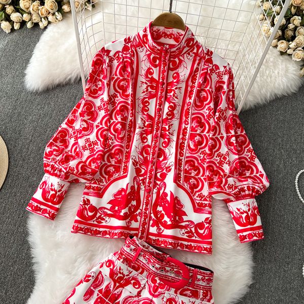 women vintage two piece clothing short set floral print lantern sleeve blouse shirts and pockets belt shorts suit 568989566, White;black
women vintage two piece clothing short set floral print lantern sleeve blouse shirts and pockets belt shorts suit 568989566, White;black