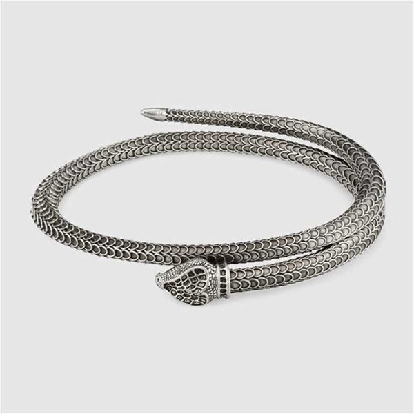 2023 designer new fashion gujia thai silver bracelet tail snake male and female lovers punk bracelet open mouth jewelry, Black
2023 designer new fashion gujia thai silver bracelet tail snake male and female lovers punk bracelet open mouth jewelry, Black