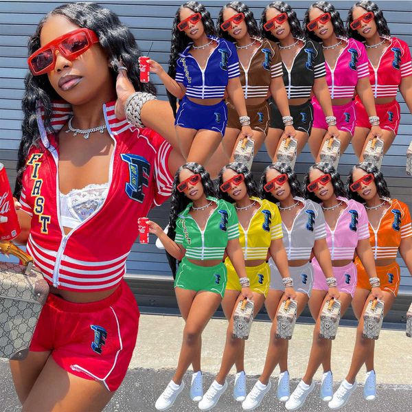 women's sports tracksuits summer jacket baseball suit letter f printed mini shorts set sweatpants set women, Gray
women's sports tracksuits summer jacket baseball suit letter f printed mini shorts set sweatpants set women, Gray