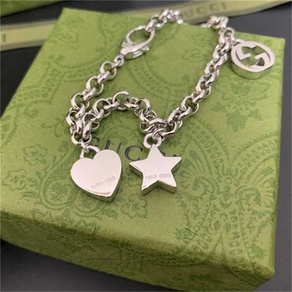 2023 designer new fashion jewelry gujia 925 silver rough star love double classic versatile style couple bracelet, Black
2023 designer new fashion jewelry gujia 925 silver rough star love double classic versatile style couple bracelet, Black