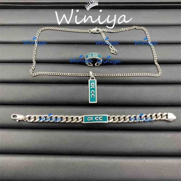 2023 designer new family necklace gujia enamel letter personalized clavicle chain bracelet opening ring wind jewelry, Silver
2023 designer new family necklace gujia enamel letter personalized clavicle chain bracelet opening ring wind jewelry, Silver