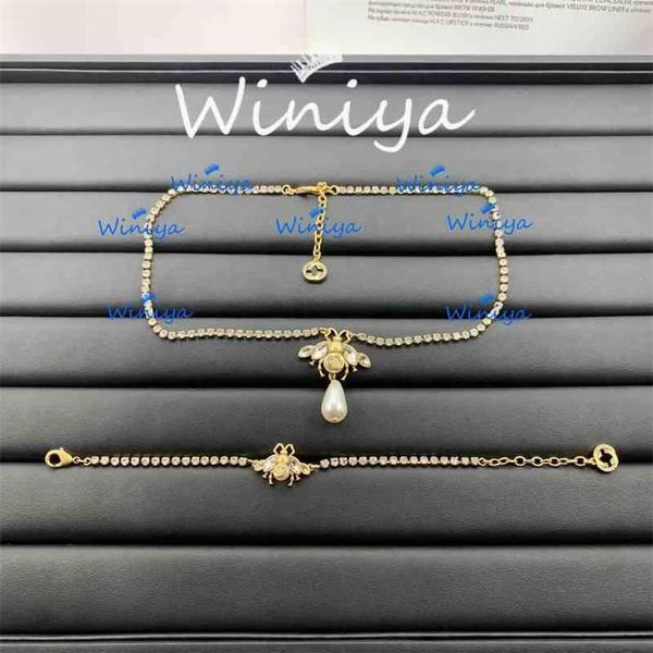 2023 designer new family necklace gujia bee diamond pearl fashion bracelet neck chain feminine style jewelry, Silver
2023 designer new family necklace gujia bee diamond pearl fashion bracelet neck chain feminine style jewelry, Silver