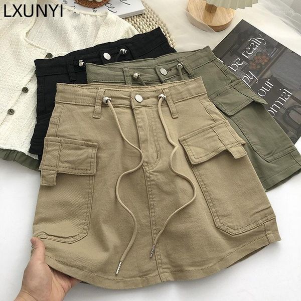 skirts lxunyi drawstring denim skirt women high waist y2k clothes 2023 summer design pocket mini a line short, Black
skirts lxunyi drawstring denim skirt women high waist y2k clothes 2023 summer design pocket mini a line short, Black