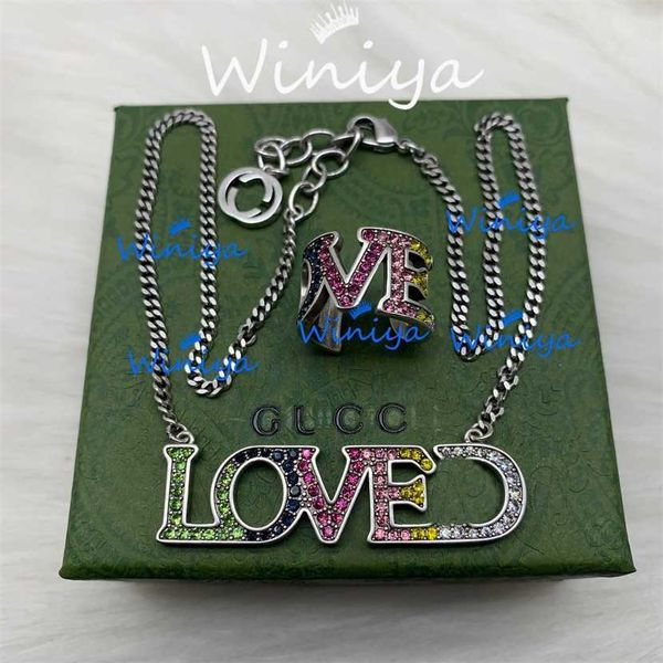 2023 designer new g family necklace / gujia new letter diamond color matching neck chain opening ring fashion trend jewelry, Silver
2023 designer new g family necklace / gujia new letter diamond color matching neck chain opening ring fashion trend jewelry, Silver