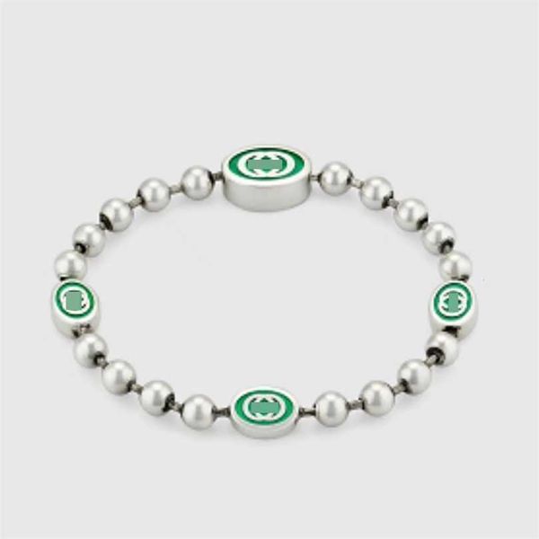 2023 designer new sterling silver classic double interlocking green enamel home bracelet ball lover's same jewelry, Black
2023 designer new sterling silver classic double interlocking green enamel home bracelet ball lover's same jewelry, Black