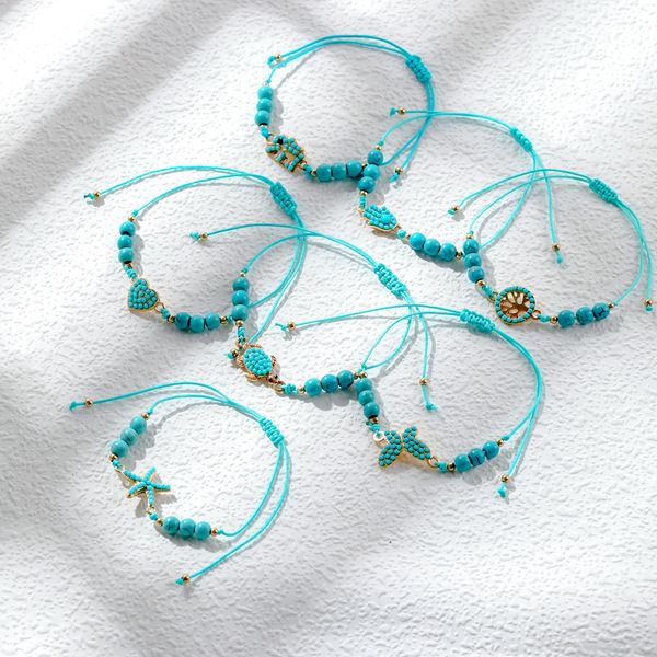 small fresh style hand-woven blue turquoise beaded bracelet simple temperament jewelry wholesale, Black
small fresh style hand-woven blue turquoise beaded bracelet simple temperament jewelry wholesale, Black