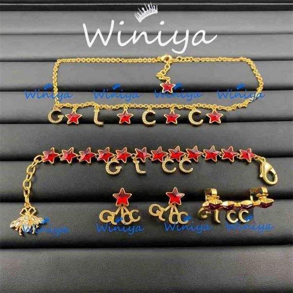 2023 designer new necklace ancient family letter diamond inlaid five pointed star bee style neck chain bracelet earrings ear clip, Silver
2023 designer new necklace ancient family letter diamond inlaid five pointed star bee style neck chain bracelet earrings ear clip, Silver