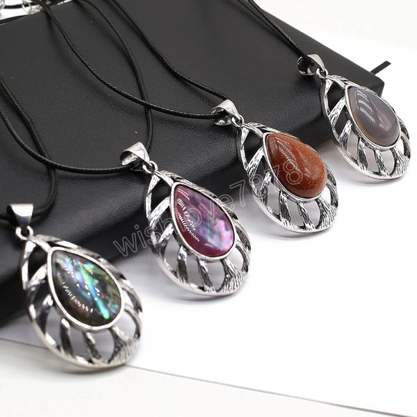 vintage natural stone pendant necklace water drop abalone shell quartz rope chains crystals charms necklaces for women jewelry, Silver
vintage natural stone pendant necklace water drop abalone shell quartz rope chains crystals charms necklaces for women jewelry, Silver
