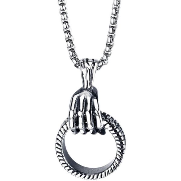 men's necklace 316l punk stainless steel skeleton hand necklace pendant necklace, Silver
men's necklace 316l punk stainless steel skeleton hand necklace pendant necklace, Silver
