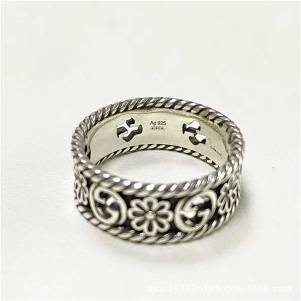 2023 designer new fashion jewelry gujia mingchi hollow carved double skeleton little daisy flower couple wide and narrow ring male, Silver
2023 designer new fashion jewelry gujia mingchi hollow carved double skeleton little daisy flower couple wide and narrow ring male, Silver