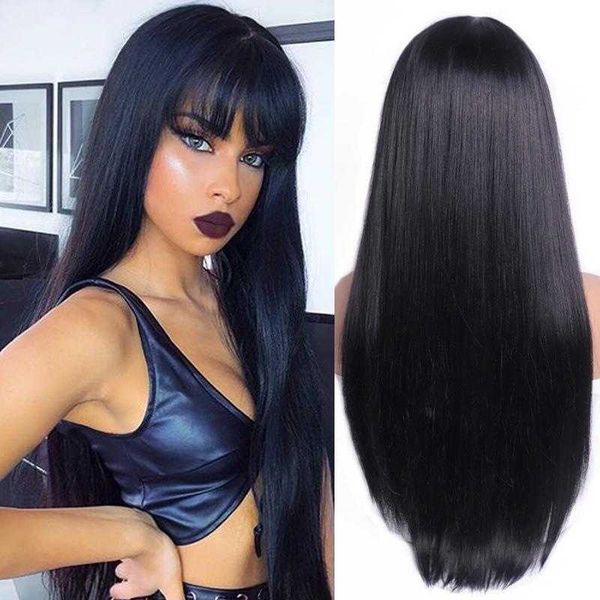 overseas wig female air bangs long straight hair rose net matte silk chemical, Black
overseas wig female air bangs long straight hair rose net matte silk chemical, Black