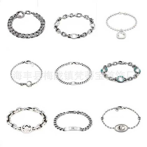 2023 designer new jewelry double bracelet interlocking fashion brand sterling silver antique chain enamel gift for lovers, Black
2023 designer new jewelry double bracelet interlocking fashion brand sterling silver antique chain enamel gift for lovers, Black