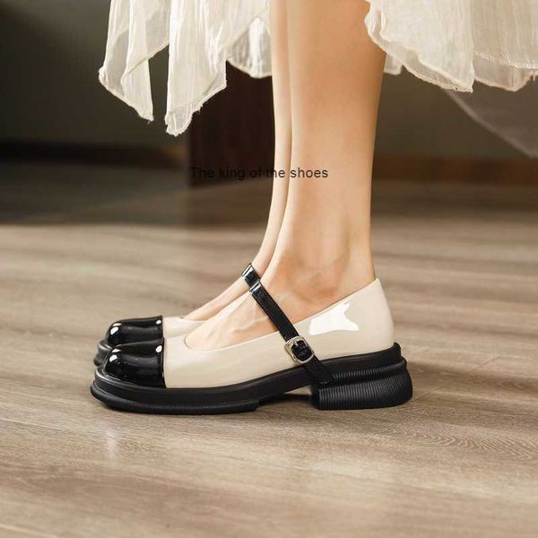mary jane's shoes women's thick sole small leather shoes color matching leather small fragrant style one-button high rise single s, Black
mary jane's shoes women's thick sole small leather shoes color matching leather small fragrant style one-button high rise single s, Black