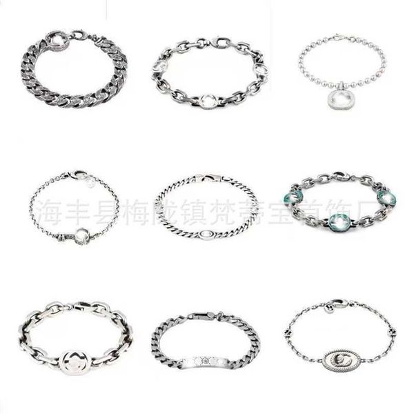 2023 designer new jewelry double bracelet interlocking fashion brand sterling silver antique chain enamel gift for lovers, Black
2023 designer new jewelry double bracelet interlocking fashion brand sterling silver antique chain enamel gift for lovers, Black