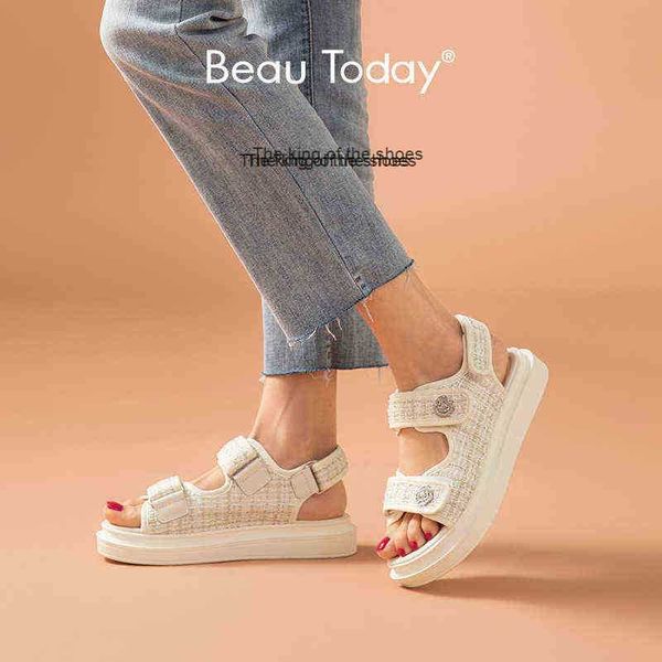 slippersbeautoday platform sandals women lattice round toe hook loop plaid cloth summer casual ladies outdoor shoes handmade 38161 aa220316, Black 
slippersbeautoday platform sandals women lattice round toe hook loop plaid cloth summer casual ladies outdoor shoes handmade 38161 aa220316, Black