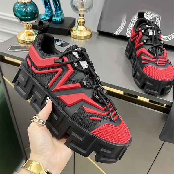 luxury designer casual shoes men runner trainer thick sole design greek pattern rubber low platform sneaker classics fashion leather sneaker, Black
luxury designer casual shoes men runner trainer thick sole design greek pattern rubber low platform sneaker classics fashion leather sneaker, Black