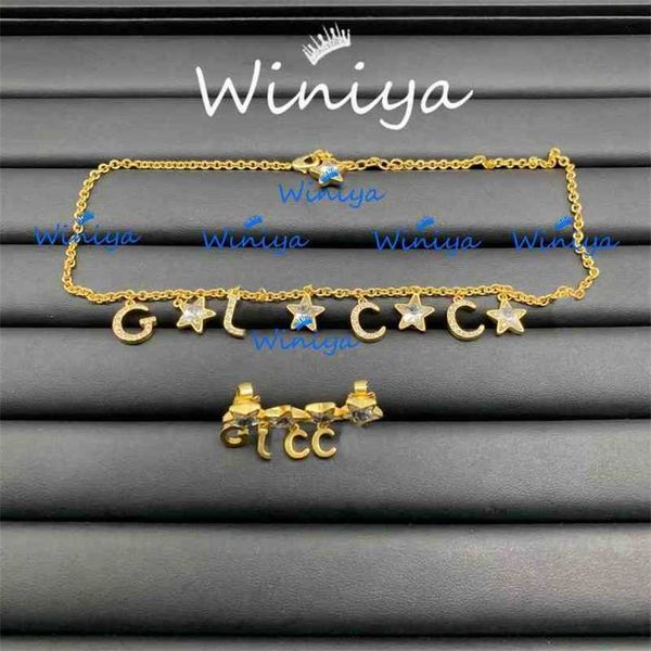 2023 designer new family necklace gujia letter five pointed star diamond neck chain ear clip fashion temperament trend jewelry, Silver
2023 designer new family necklace gujia letter five pointed star diamond neck chain ear clip fashion temperament trend jewelry, Silver