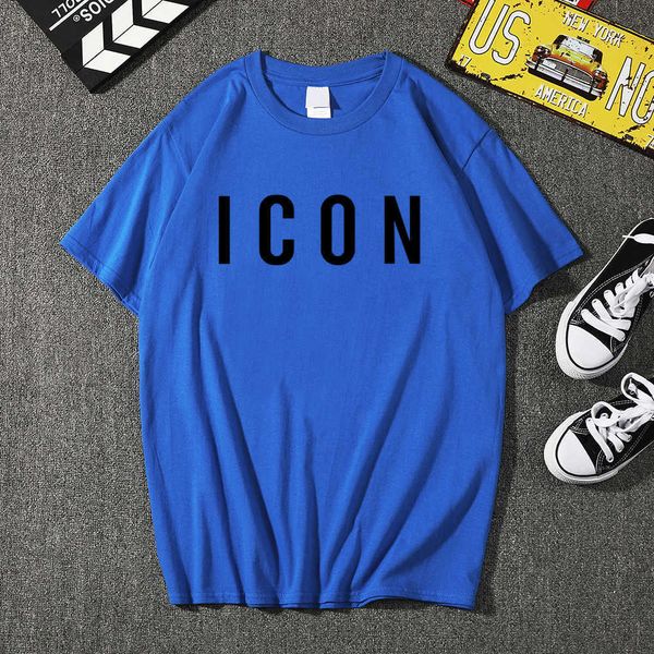 men's t-shirts fashion icon letter print pattern crew neck cotton t-shirt, White;black