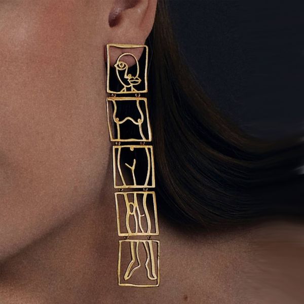 abstract gold tone lady dangle & chandelier silhouette long earrings for women artsy ins outline hollow out drop earrings jewelry femme bijo, Silver
abstract gold tone lady dangle & chandelier silhouette long earrings for women artsy ins outline hollow out drop earrings jewelry femme bijo, Silver