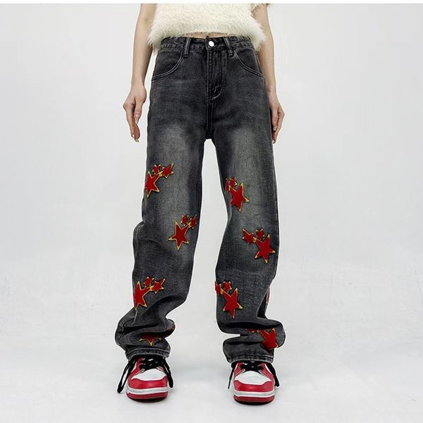 men's plus size pants embroidery washed jeans baggy casual denim trousers oversized, Black;brown
men's plus size pants embroidery washed jeans baggy casual denim trousers oversized, Black;brown