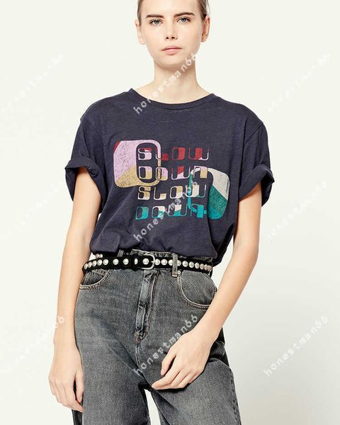 isabel marant women desginer fashion classic cotton t shirt new is women letter color blocking printing round neck short sleeve t-shirt four, White
isabel marant women desginer fashion classic cotton t shirt new is women letter color blocking printing round neck short sleeve t-shirt four, White