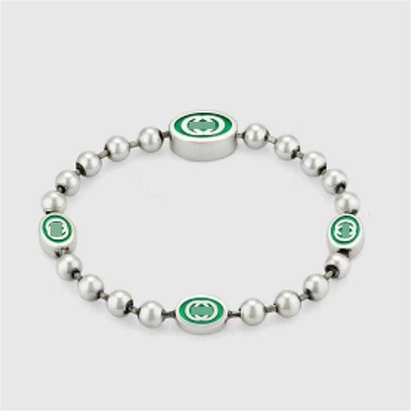 2023 designer new sterling silver classic double interlocking green enamel home bracelet ball lover's same jewelry, Black
2023 designer new sterling silver classic double interlocking green enamel home bracelet ball lover's same jewelry, Black