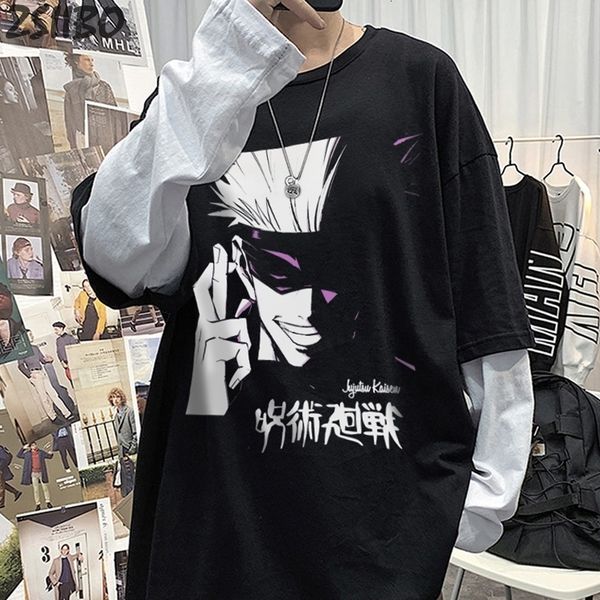 mens tshirts anime jujutsu kaisen gojo satoru fake two piece tshirt male yuji itadori printed t shirt long sleeve tshirt casual 230317, White;black
mens tshirts anime jujutsu kaisen gojo satoru fake two piece tshirt male yuji itadori printed t shirt long sleeve tshirt casual 230317, White;black