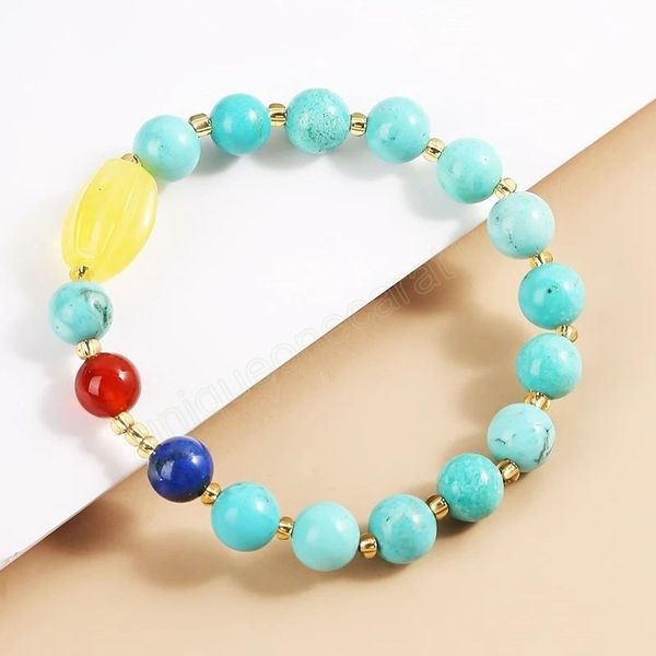 blue turquoise amber beads bracelet for women fashion colorful elastic round stone charm crystal jewelry bangles gifts, Golden;silver
blue turquoise amber beads bracelet for women fashion colorful elastic round stone charm crystal jewelry bangles gifts, Golden;silver
