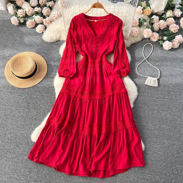 new a line spring autumn red casual dresses solid slim full lady dress a line v neck chiffon puff sleeve pullover women dresses 2023, Black;gray
new a line spring autumn red casual dresses solid slim full lady dress a line v neck chiffon puff sleeve pullover women dresses 2023, Black;gray