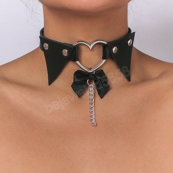 vintage bowknot heart tassel chain necklace women gothic pu leather choker collar short necklace jewelry, Silver
vintage bowknot heart tassel chain necklace women gothic pu leather choker collar short necklace jewelry, Silver