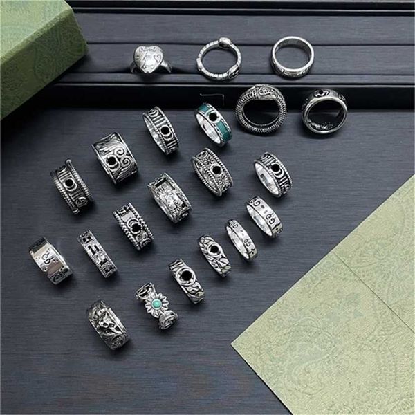 2023 designer new fashion jewelry gujia double old daisy love fearless skeleton spirit snake tiger head green enamel couple ring, Silver
2023 designer new fashion jewelry gujia double old daisy love fearless skeleton spirit snake tiger head green enamel couple ring, Silver