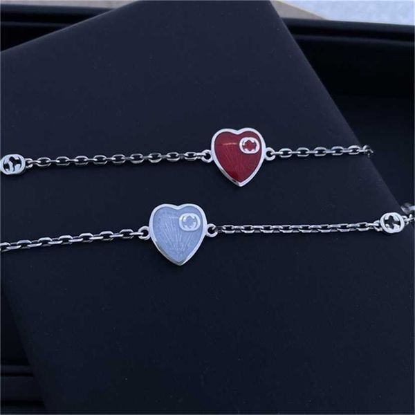 2023 designer new fashion jewelry gujia s925 silver double love used red light blue enamel glue dropping women's bracelet, Black
2023 designer new fashion jewelry gujia s925 silver double love used red light blue enamel glue dropping women's bracelet, Black